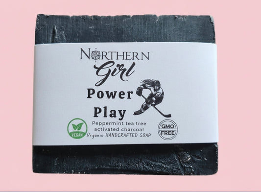 POWER PLAY SOAP (activated charcoal peppermint tea tree)